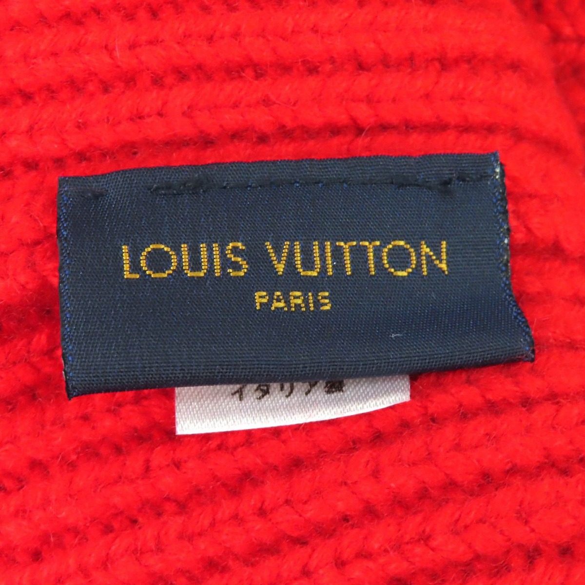 Louis Vuitton Bonnet LV Ahead Cashmere Logo Beanie Knit Cap Red Recommended — view 8