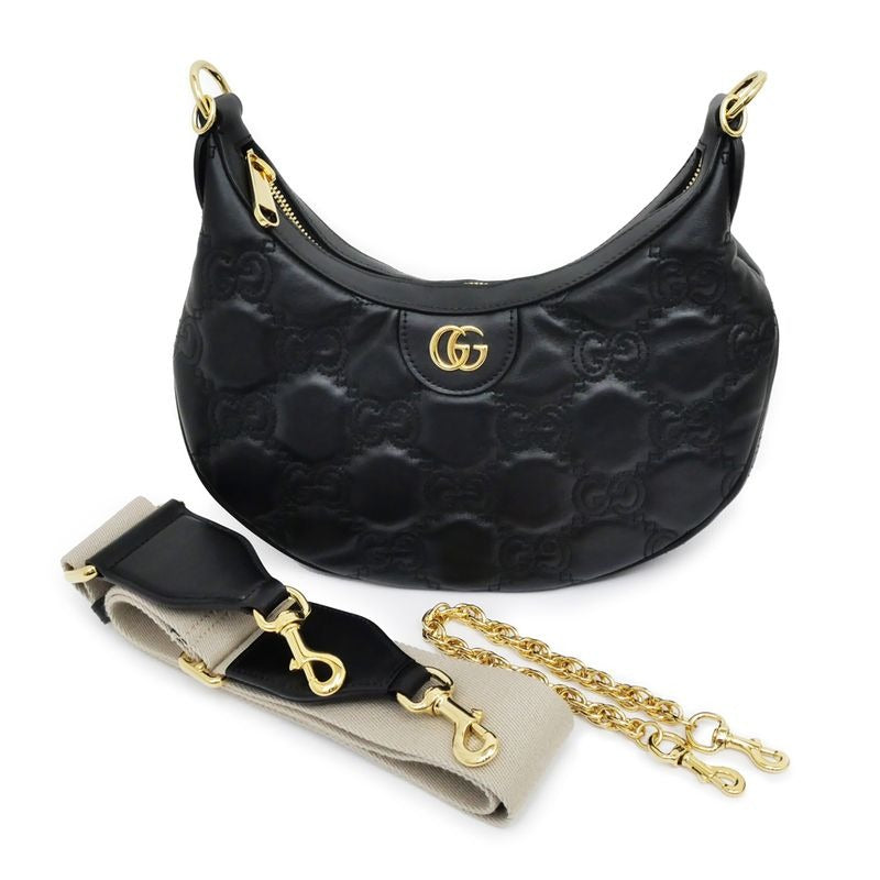 Gucci GG Matelasse Shoulder Bag Black Hand Clutch 3-Way Leather