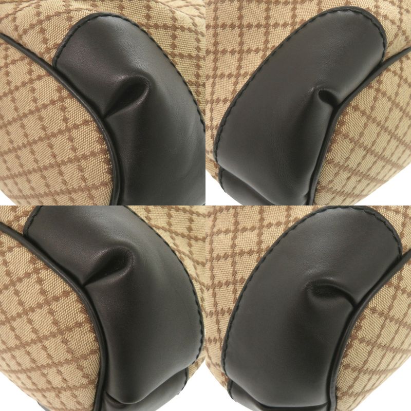Gucci GG Canvas Leather Beige Black 2-Way Handbag 1465 — view 3