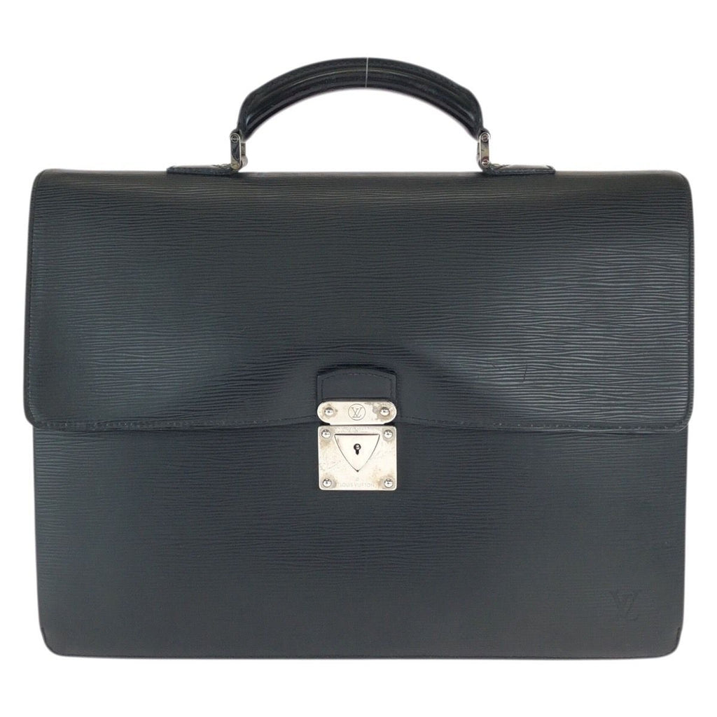 Louis Vuitton Epi Black Silver Leather Business Bag