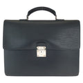 Louis Vuitton Epi Black Silver Leather Business Bag