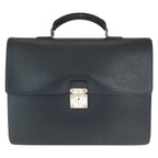 Louis Vuitton Epi Black Silver Leather Business Bag