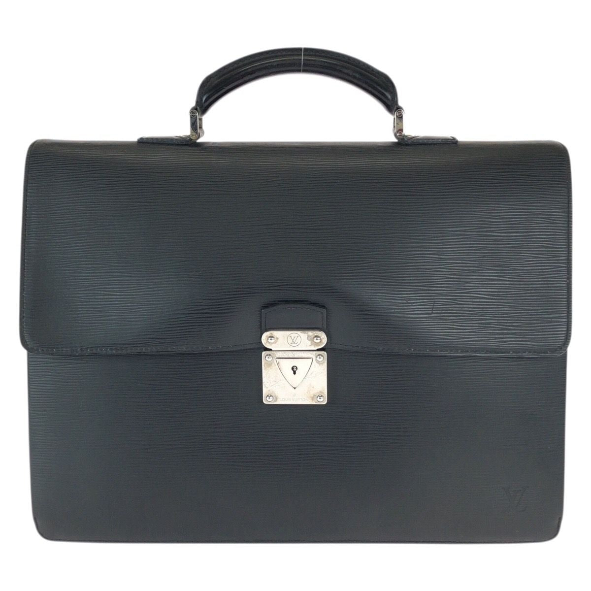 Louis Vuitton Epi Black Silver Leather Business Bag