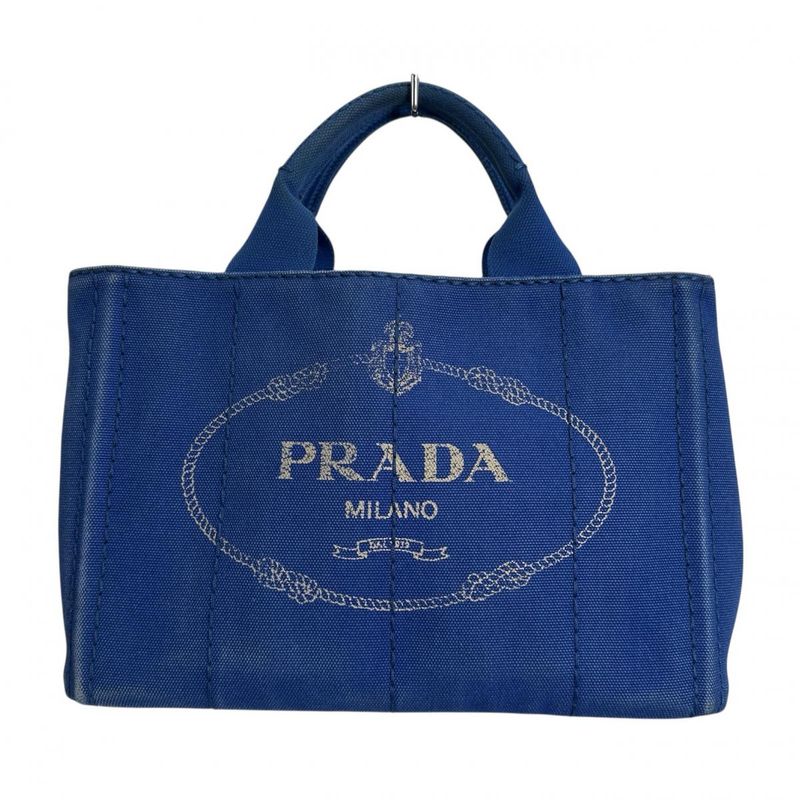 Prada B2439 g Shoulder Bag Canapa Tote Mini Blue — view 2