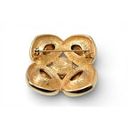 Christian Dior Pin Brooch Vintage 1980 S Lucky Clover Rhinestone — view 3