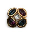 Christian Dior Pin Brooch Vintage 1980 S Lucky Clover Rhinestone