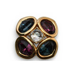 Christian Dior Pin Brooch Vintage 1980 S Lucky Clover Rhinestone