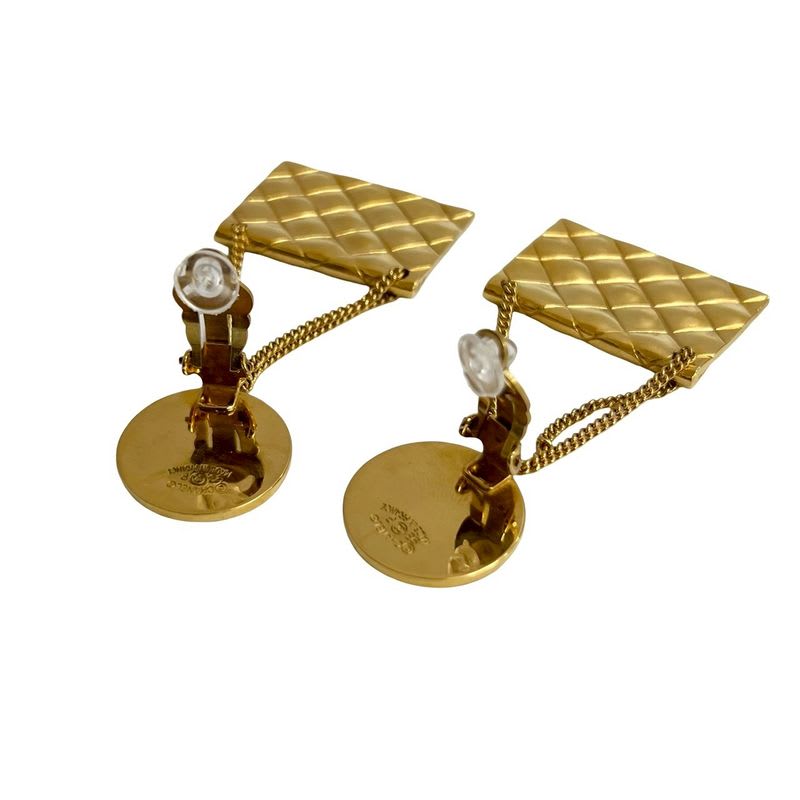 Chanel Quilted Bag Motif Earrings Accessories 93P — view 5