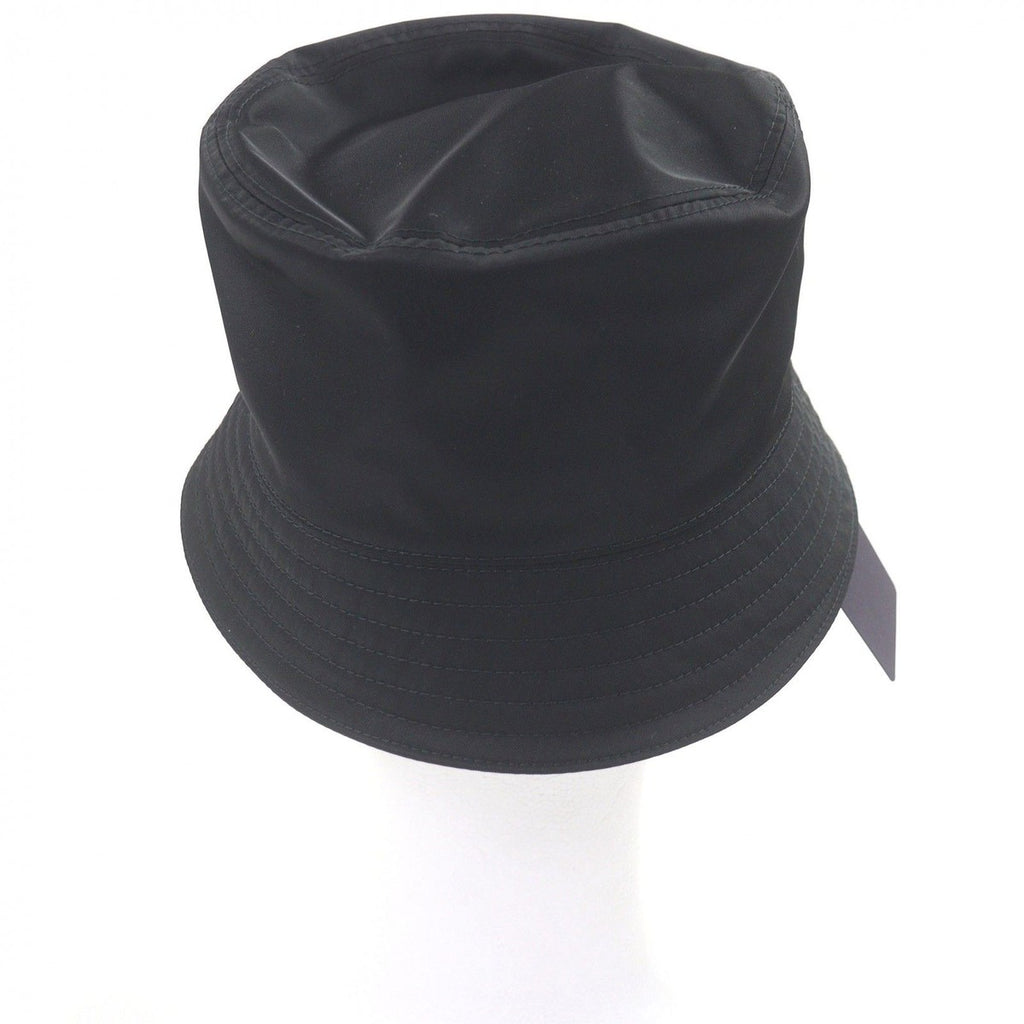 Prada Triangle Logo Plate Re-Nylon Bucket Hat Black S — view 4