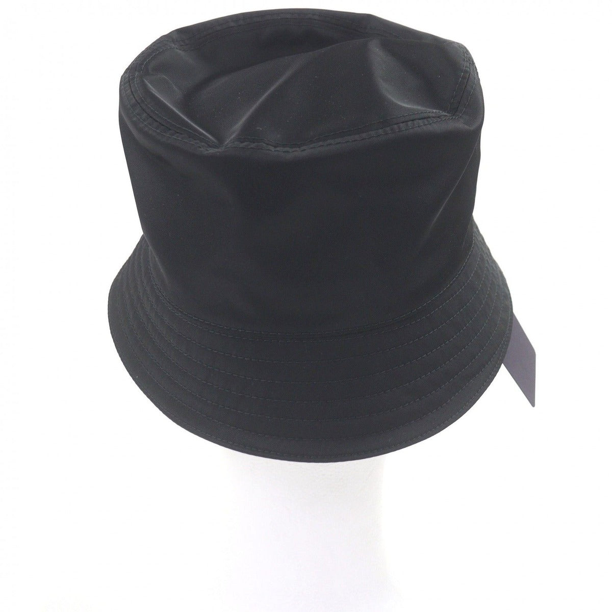Prada Triangle Logo Plate Re-Nylon Bucket Hat Black S — view 4