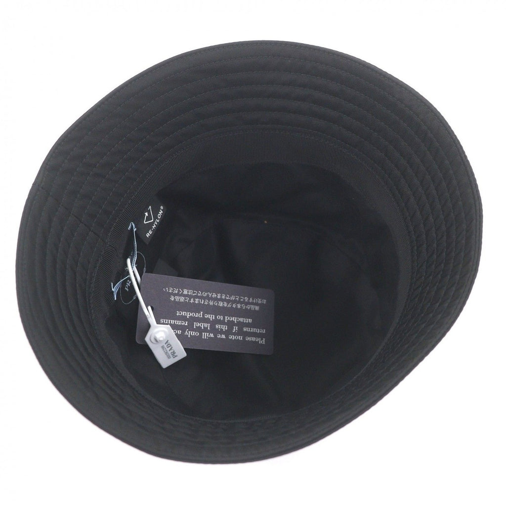 Prada Triangle Logo Plate Re-Nylon Bucket Hat Black S — view 5