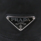 Prada Triangle Logo Plate Re-Nylon Bucket Hat Black S — view 6