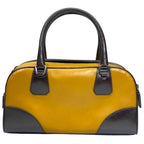 Prada Bow Sling Bag Tote Handbag Logo Leather Yellow Brown — view 2