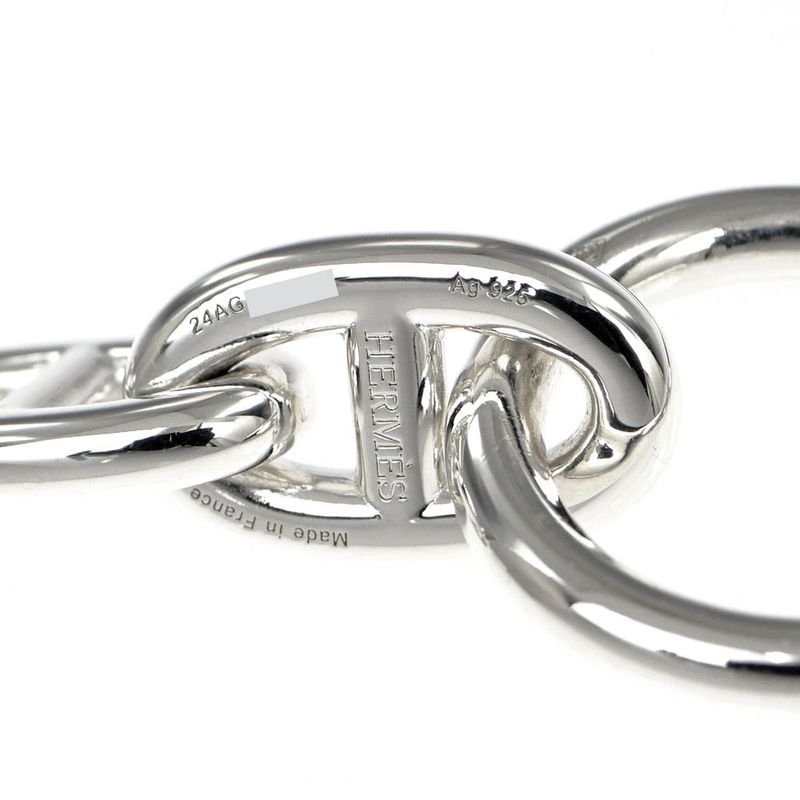 Hermes Chaine D'ancre MM 13 Frames AG 925 Silver Bracelet Bangle — view 7