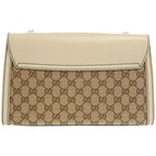 Gucci Emily Horsebit GG Canvas Leather White Shoulder Bag 0526 — view 2