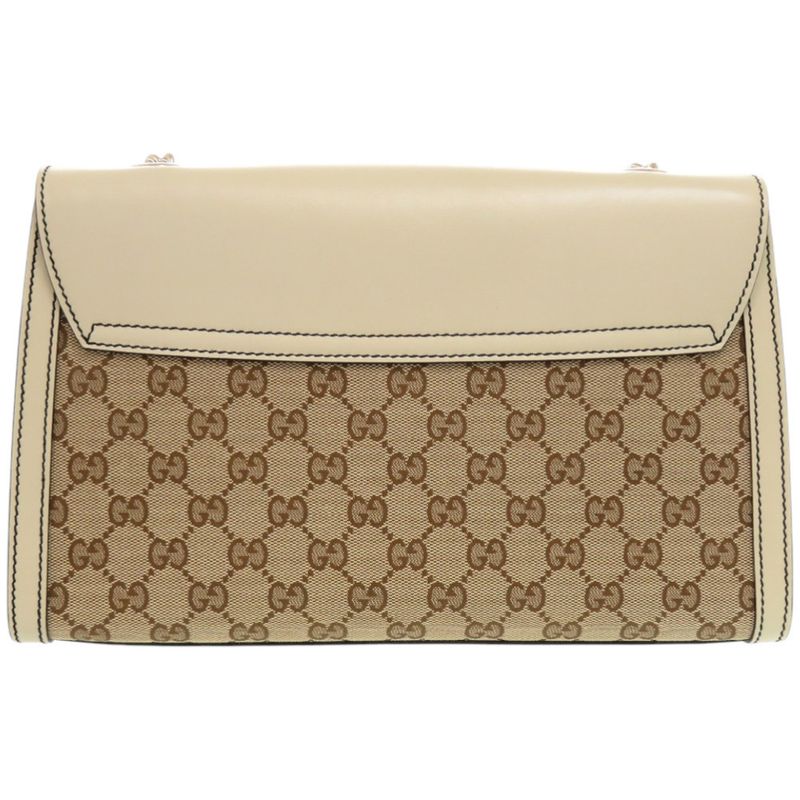Gucci Emily Horsebit GG Canvas Leather White Shoulder Bag 0526 — view 2