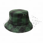 Christian Dior Check Pattern Bucket Hat Veil Bob Tulle Oblique Green