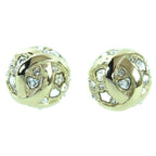 Chanel B25 P Abf219 Metal Strass Star Heart Motif Bijoux Ball Earrings — view 2