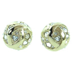 Chanel B25 P Abf219 Metal Strass Star Heart Motif Bijoux Ball Earrings