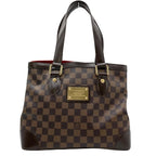 Louis Vuitton Hampstead PM Handbag Damier Ebene Brown Gold Hardware