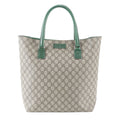 Gucci GG Supreme Leather Tote Shoulder Business Document Brown