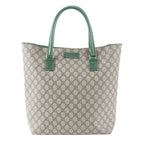 Gucci GG Supreme Leather Tote Shoulder Business Document Brown