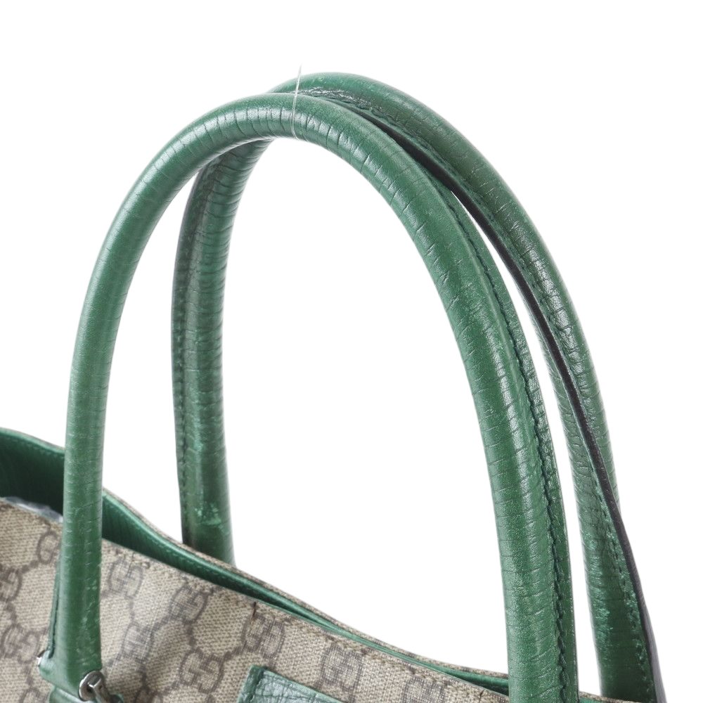 Gucci GG Supreme Leather Tote Shoulder Business Document Brown — view 2