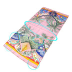 Hermes Rectangle Aloha Pink 100% Silk Scarf Large Accessory — view 3