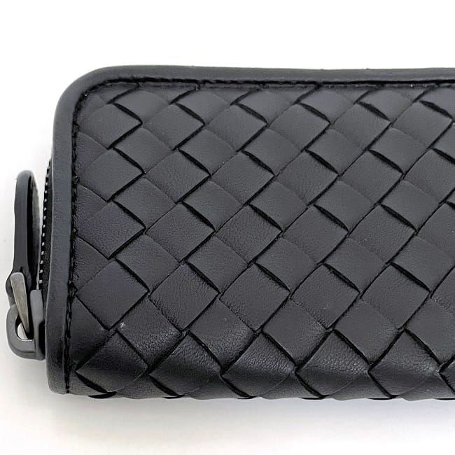 Bottega Veneta Coin Case Black Intrecciato Purse — view 6
