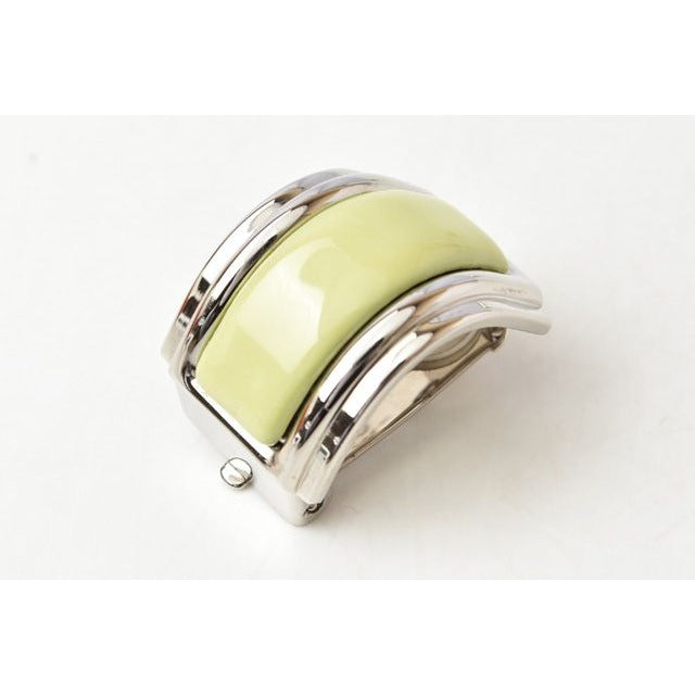 Hermes Earrings Emile Cloisonne Light Green Silver — view 2