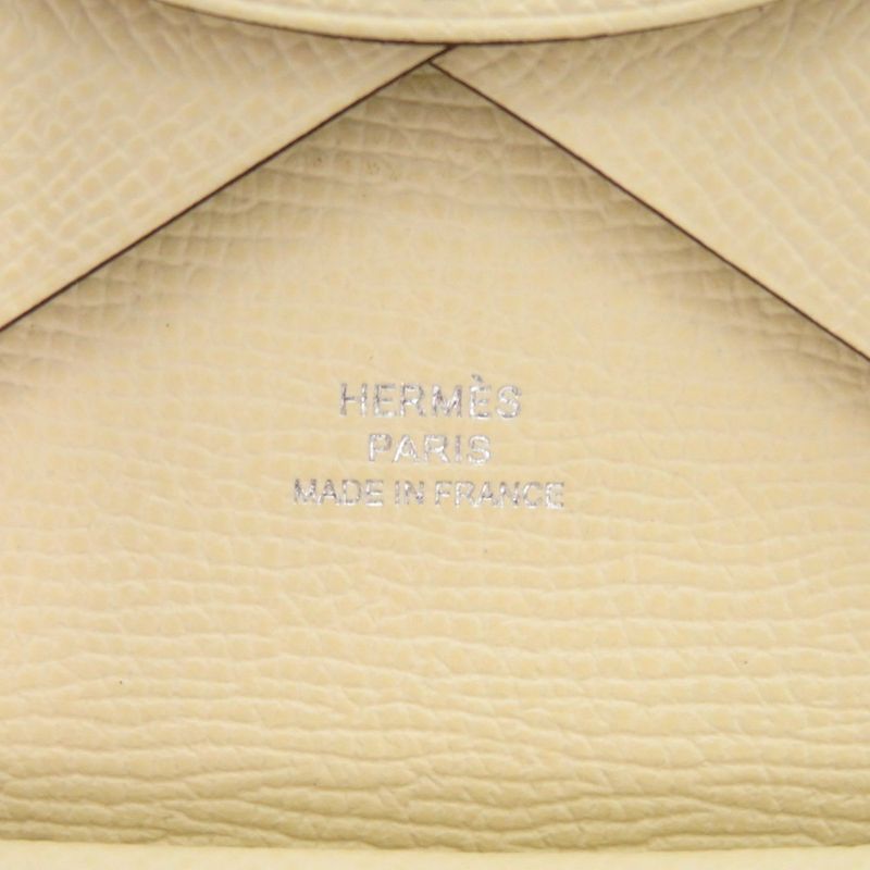 Hermes Calvi Duo Vaux Epson Cles White Coin Case Wallet 1002 — view 6