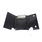 Prada Key Case Black Leather Silver Key Holder — view 3