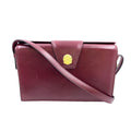 Celine Vintage Leather Bordeaux Shoulder Bag Gold