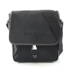 Prada Shoulder Bag Va0770 Black Nylon Saffiano Leather — view 2