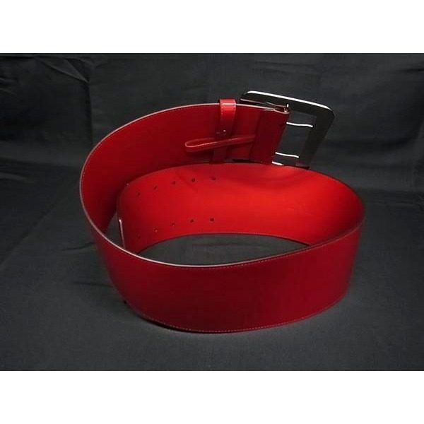 Gucci Patent Leather Silver Belt Thread Red — view 2