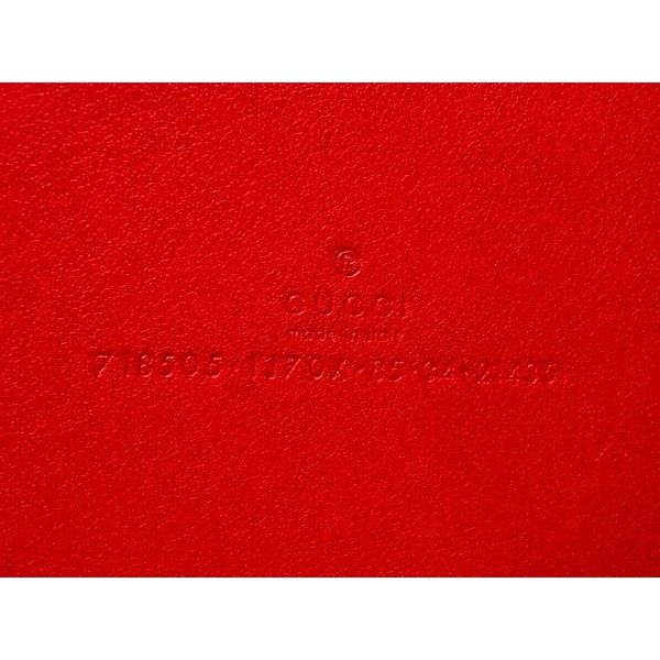 Gucci Patent Leather Silver Belt Thread Red — view 4