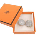 Hermes Bijouterie Fantaisie Serie Shell Clip Earrings For Both Ears Silver — view 3