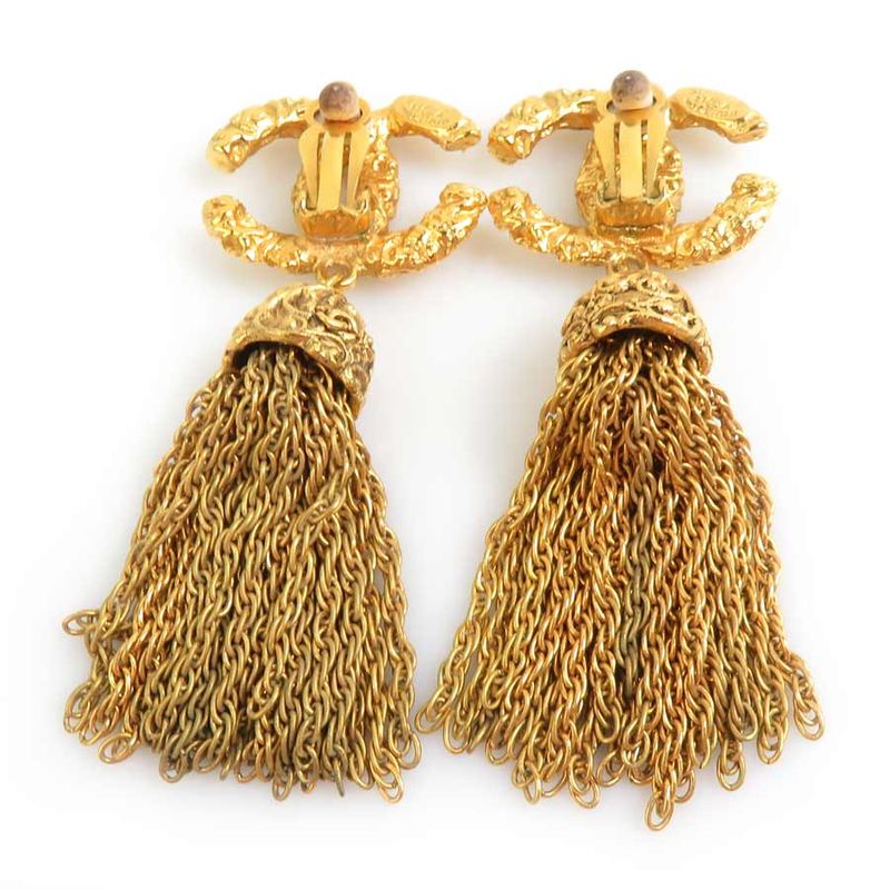 Chanel Earrings Coco Mark Tassel — view 6