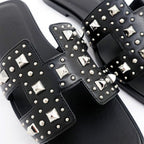 Hermes Oran Studded Sandals Size 38 Black Apparel Shoes — view 6