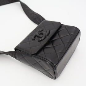 Chanel Quilted Shoulder Bag Leather Black — view 4