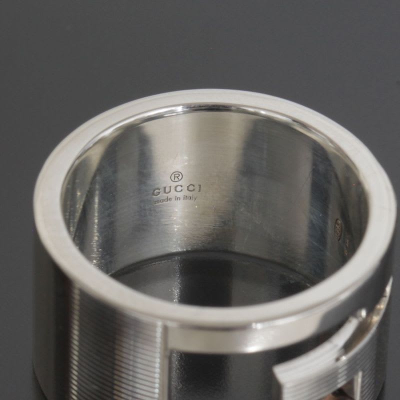 Gucci Wide Logo Ring No 14 Silver 925 E1183 — view 4