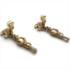 Chanel Mademoiselle CC Logo Swing Earrings Gold — view 2