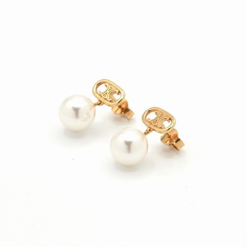 Celine Earrings Earring Gold Triomphe — view 3