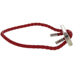 Hermes Silver 925 Leather Hardware Red Bracelet 1125 — view 5