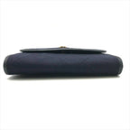 Chanel CC Logo Minimato Cotton Jersey Push Lock Chain Shoulder Bag Navy — view 3