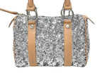Dior Mini Boston Bag Sequin Leather Silver — view 2