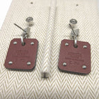 Hermes Asdecourt Heart Leather Metal Brown Silver Earrings — view 5