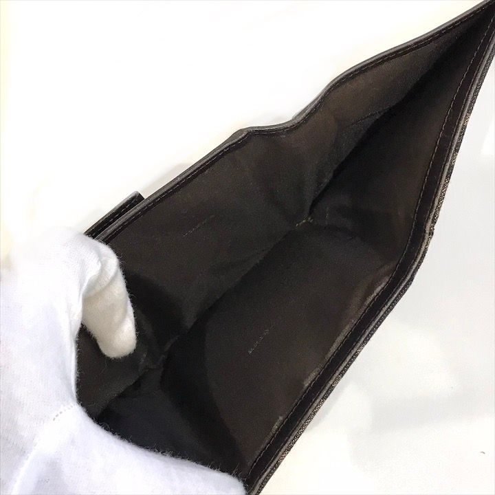 Fendi Zucca Trifold Wallet Compact FF Plate Canvas Leather Brown — view 7