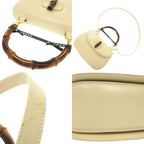 Gucci 2-Way Bamboo 000 1364 0633 Leather White Handbag 0703 — view 9