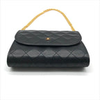 Chanel CC Logo Mini Quilted Chain Shoulder Bag Pouch Black — view 4